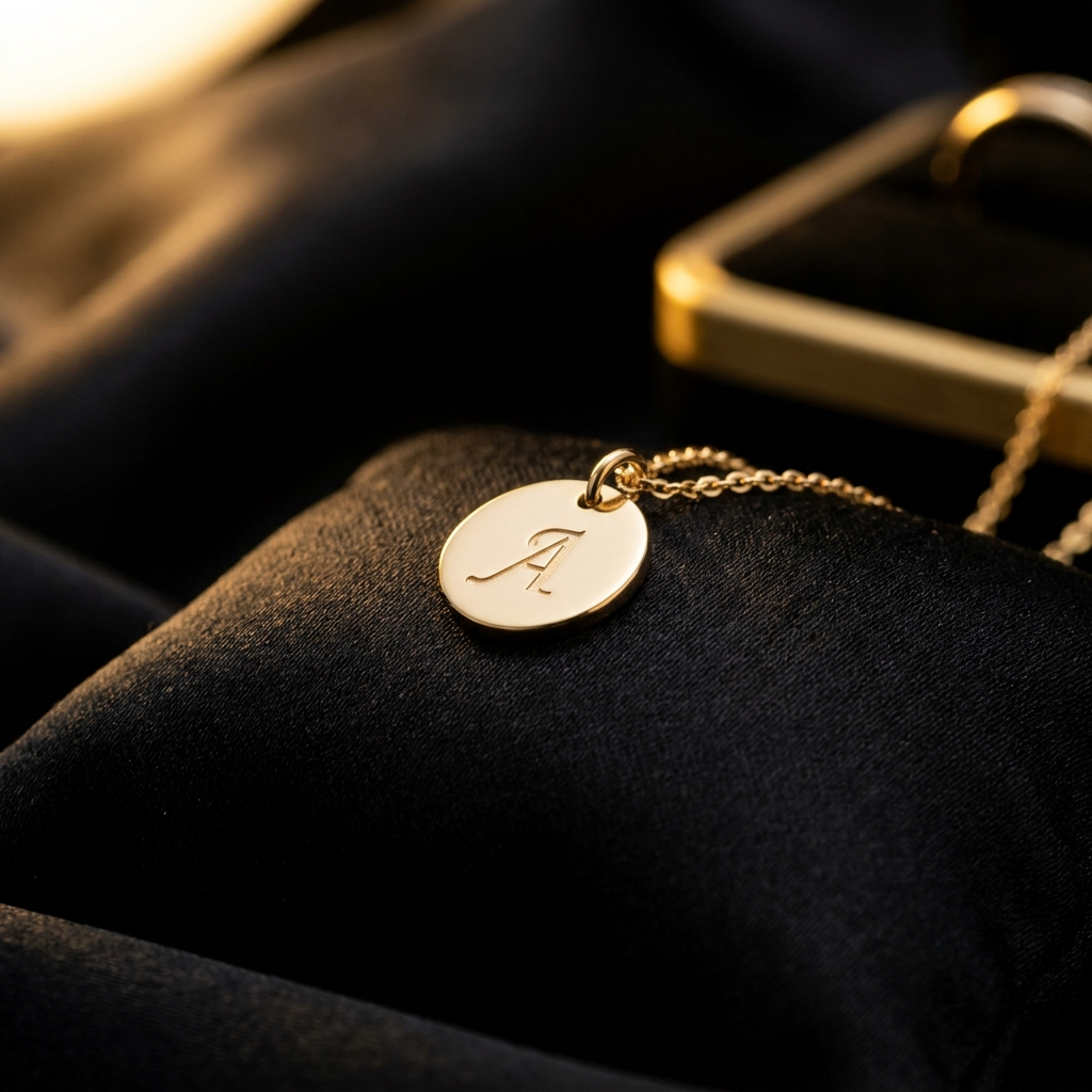 Gold charm jewelry detail